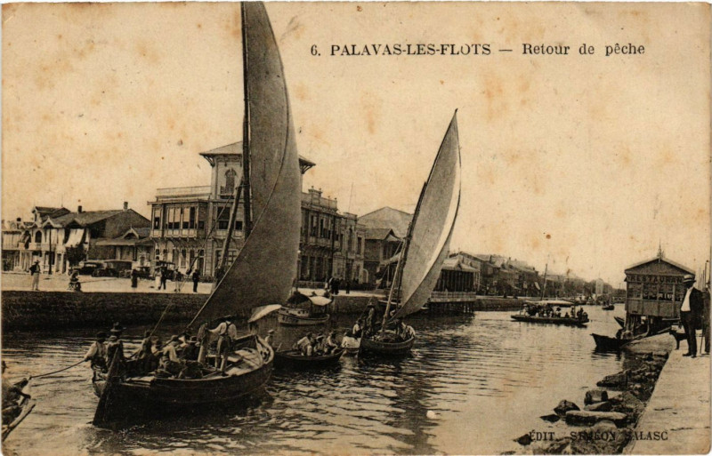 Carte postale ancienne Palavas-les-Flots - Retour de peche à Palavas-les-Flots