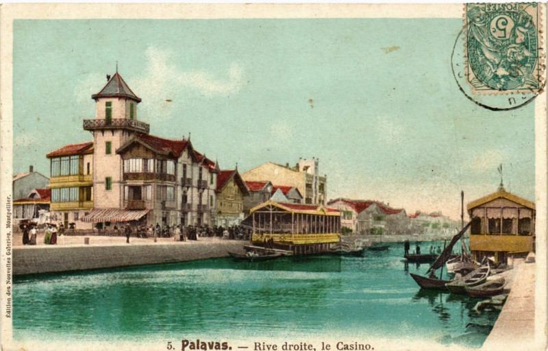Carte postale ancienne Palavas - Rive droite, le Casino