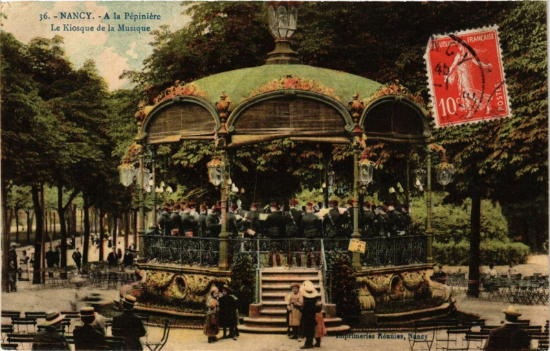 Carte postale ancienne Nancy - A la Pepiniere Le Kiosque de la Musique