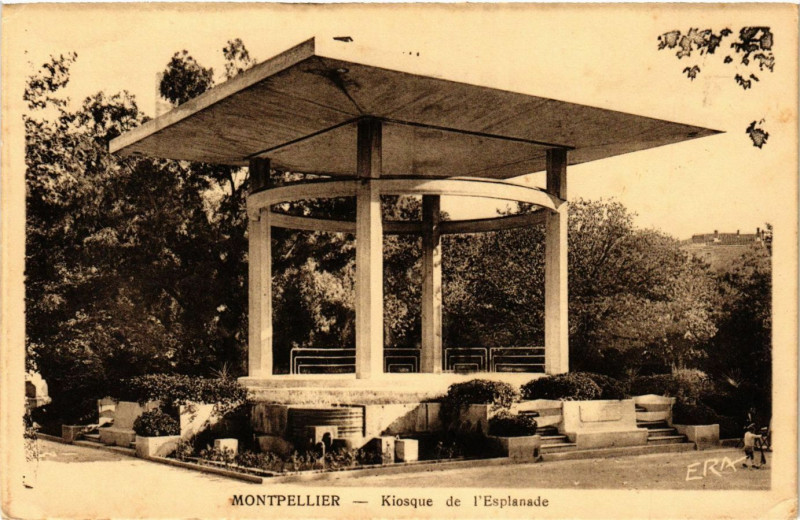 Carte postale ancienne Montpellier - Kiosque de l'Esplanade à Montpellier