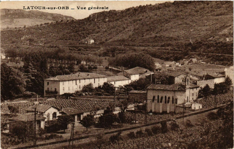 Carte postale ancienne Latour-sur-Orb - Vue generale