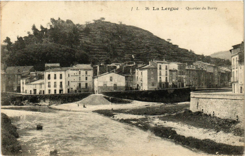 Carte postale ancienne La Lergue - Quartier du Barry
