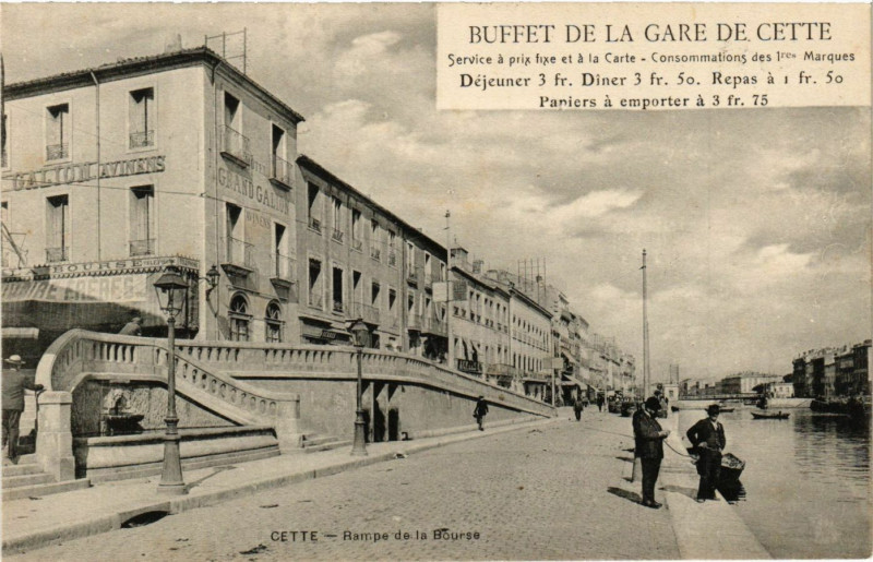 Carte postale ancienne Cette - Rampe de la Bourse