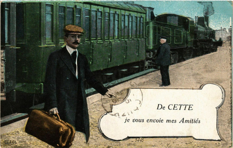 Carte postale ancienne Cette - je vous envoie mes Amities