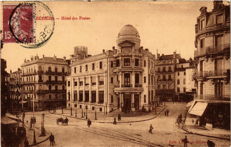 Carte postale ancienne Beziers - Hotel des Postes à Béziers
