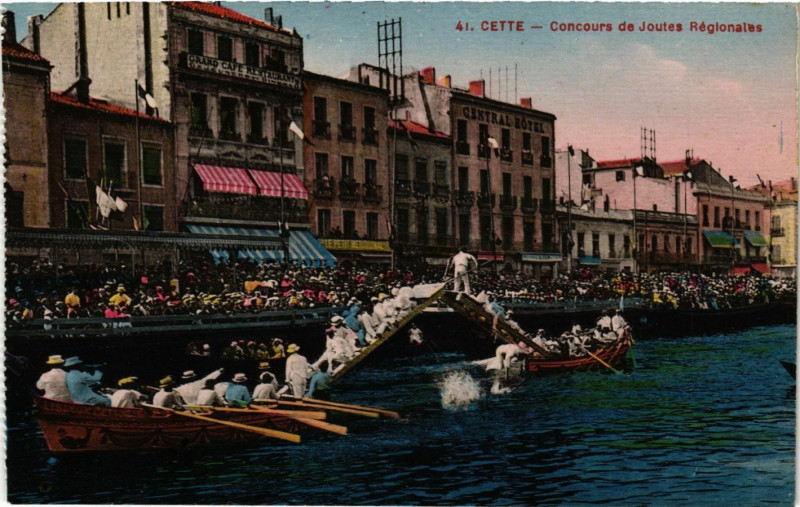 Carte postale ancienne Cette-Concours de Joutes Regionales