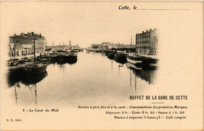 Carte postale ancienne Buffet De La Gare De Cette