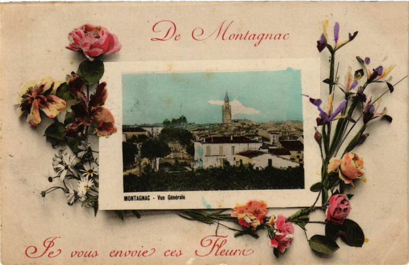 Carte postale ancienne Montagnac - Vue generale à Montagnac