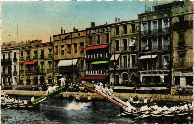 Carte postale ancienne Sete (Herault) - Les Joutes à Sète