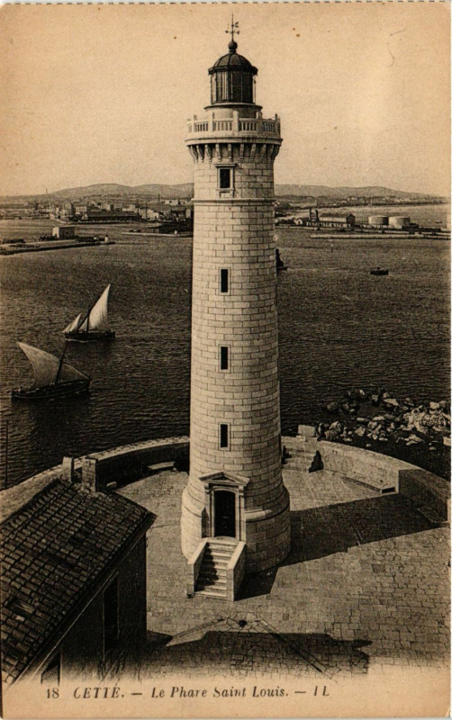Carte postale ancienne Cette - Le Phare Saint Louis