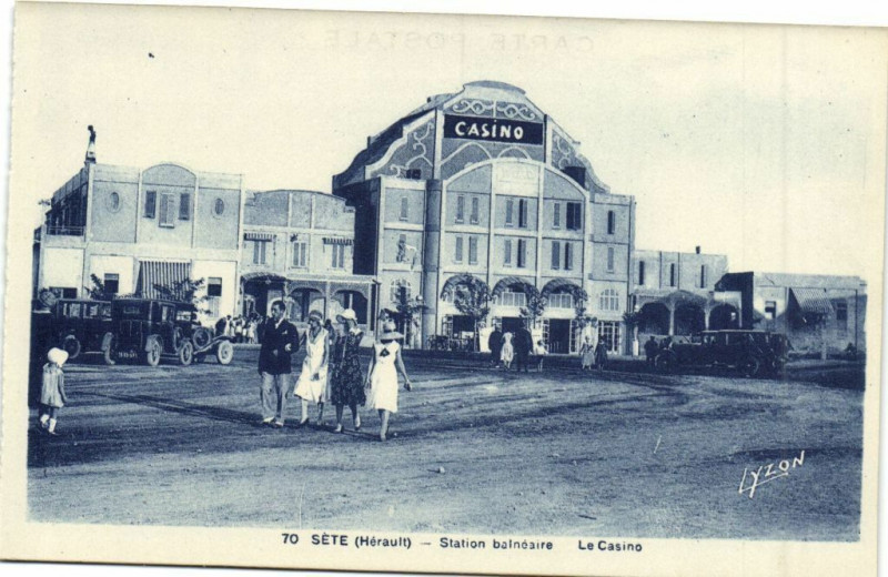 Carte postale ancienne Sete (Hérault) Station balnéaire Le Casino à Sète