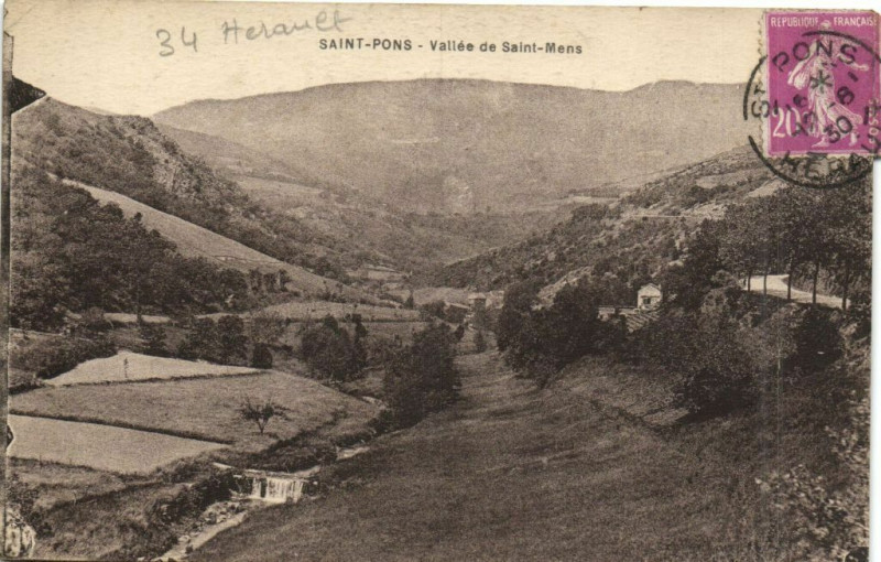 Carte postale ancienne Saint-Pons - Vallée de Saint-Mens