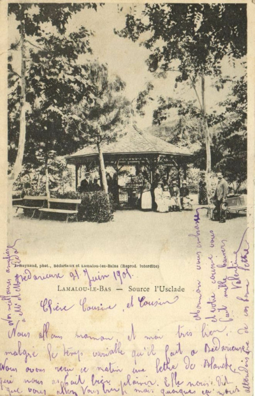 Carte postale ancienne Lamalou les Bains - Source  l'Usclade à Lamalou-les-Bains