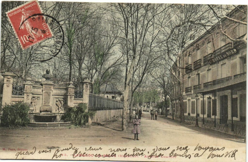 Carte postale ancienne Lamalou -les-Bains (Hérault) Avenue Carcot à Lamalou-les-Bains