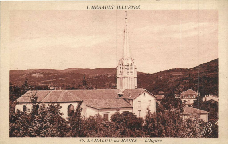 Carte postale ancienne L'Hérault Illustré Lamalou-les-Bains - L'Eglise à Lamalou-les-Bains