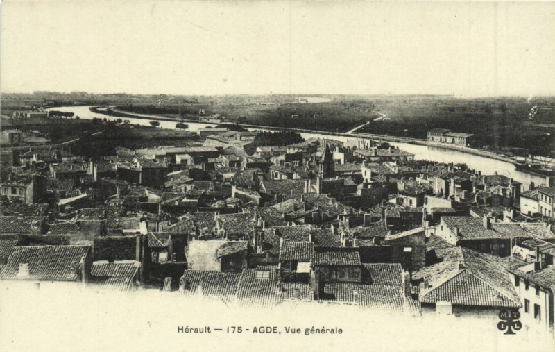 Carte postale ancienne Hérault -Age, Vue générale
