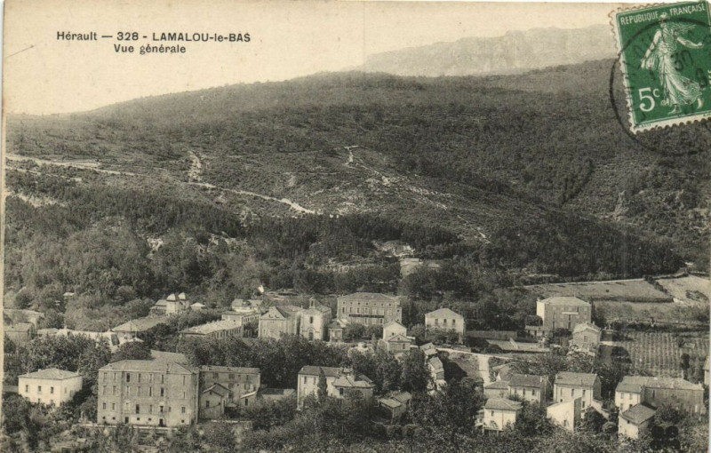 Carte postale ancienne Hérault - Lamalou-le-Bas Vue générale