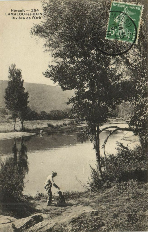 Carte postale ancienne Hérault  Lamalou -les-Bains Riviére de l'Orb à Lamalou-les-Bains