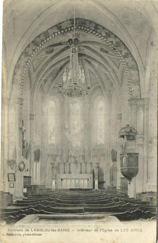 Carte postale ancienne Environs de Lamalou-les-Bains - Intérieur de l'Eglise de les... à Lamalou-les-Bains