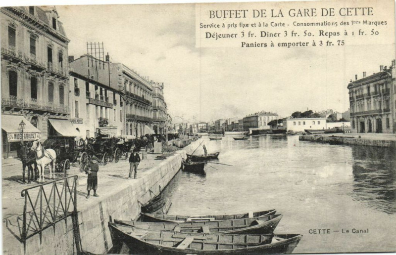 Carte postale ancienne Le Canal à Sète