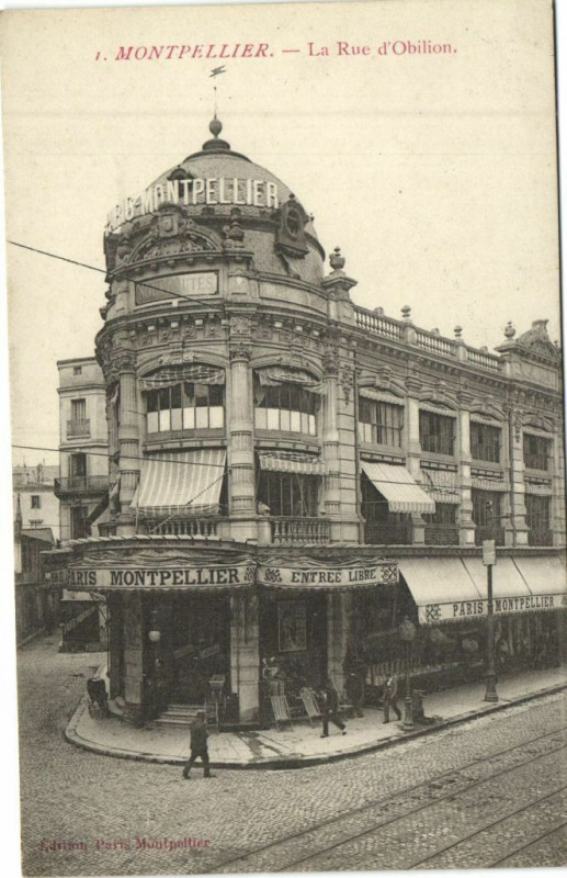 Carte postale ancienne Montpellier - La Rue d'Obilion à Montpellier
