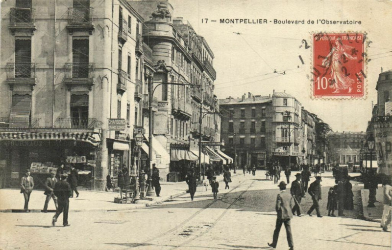 Carte postale ancienne Montpellier - Boulevard de l'Observatoire à Montpellier