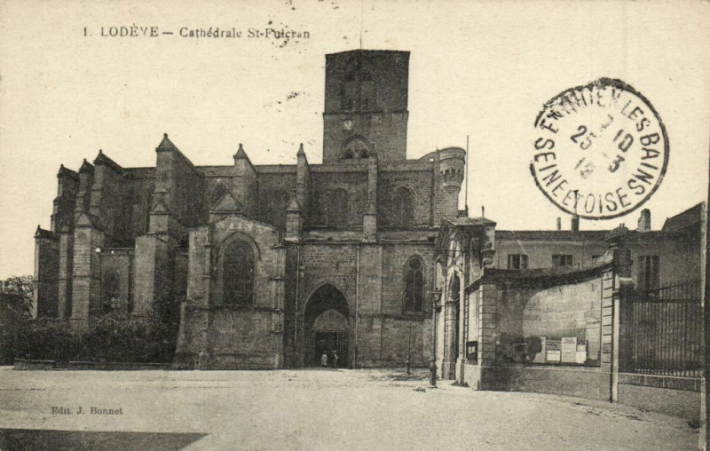 Carte postale ancienne Lodéye -Cathédrale Saint-Puicran