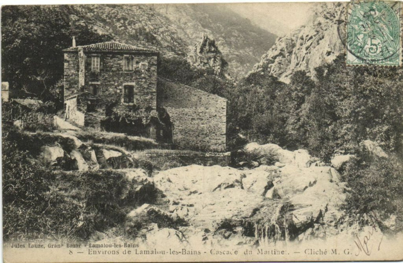 Carte postale ancienne Environs de Lamalou-les-Bains Cascade du Martine à Lamalou-les-Bains