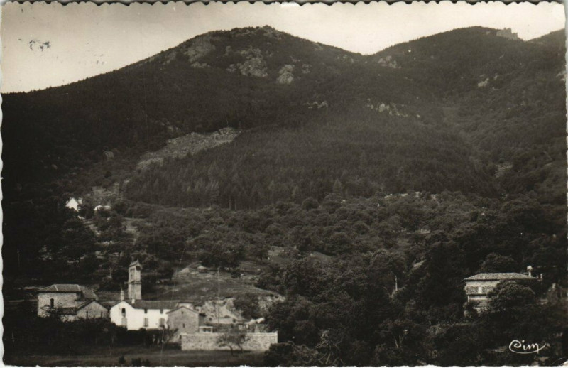 Carte postale ancienne Concoules - Alt. 630 m. Station esticale - L'Eglise à Concoules
