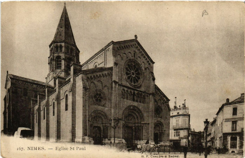 Carte postale ancienne Nimes - Eglise Saint-Paul à Nîmes