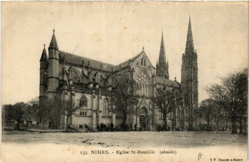 Carte postale ancienne Eglise Sainte-Baudille (Abside) à Nîmes