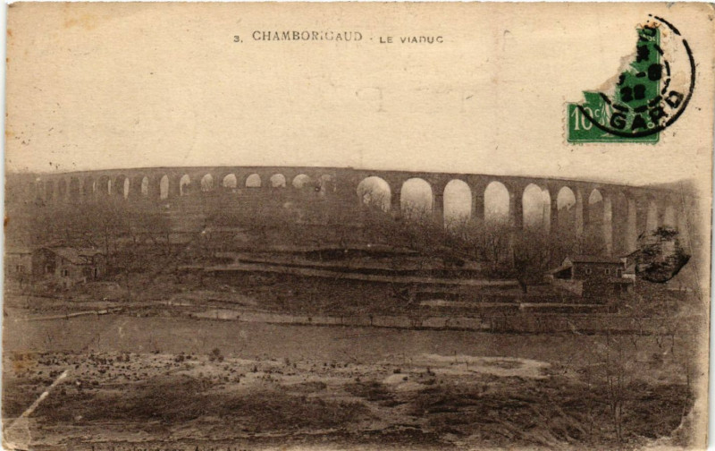 Carte postale ancienne Chamborigaud - Le Viaduc à Chamborigaud