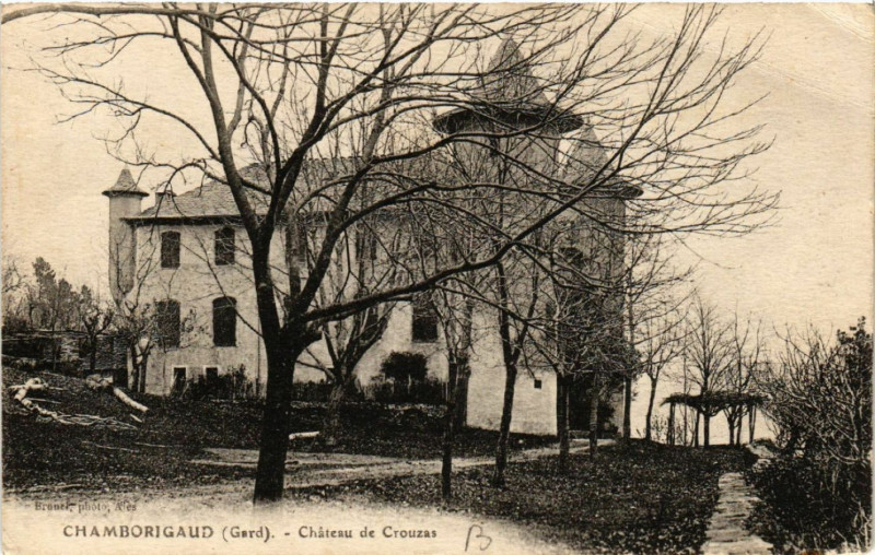 Carte postale ancienne Chamborigaud - Chateau de Crouzas à Chamborigaud