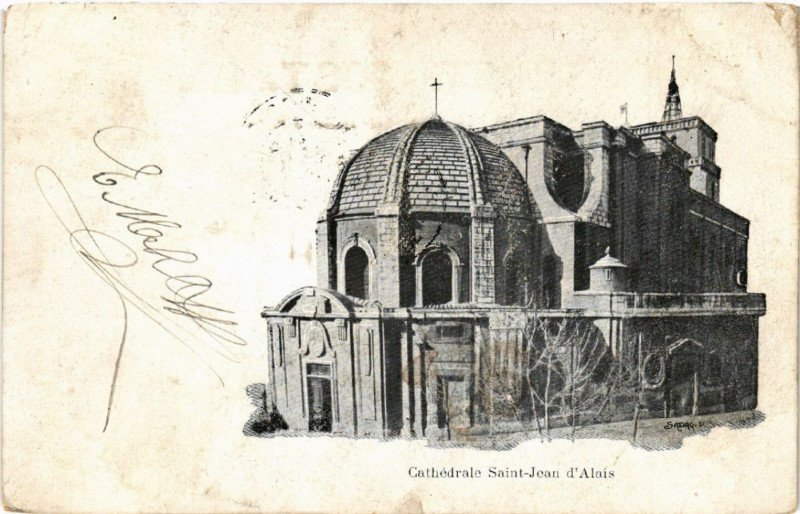 Carte postale ancienne Cathédrale Saint-Jean d'Alais