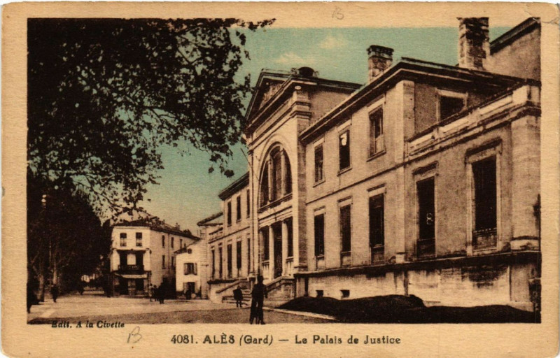 Carte postale ancienne Ales - Le Palais de Justice à Alès