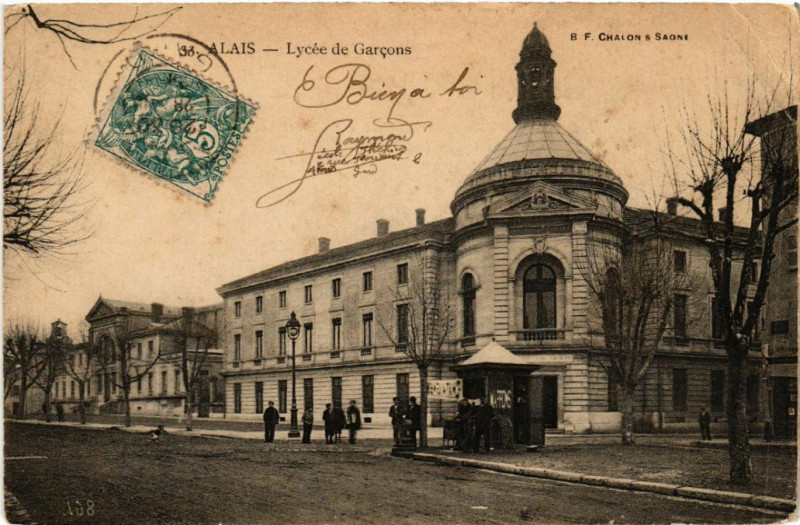 Carte postale ancienne Alais - Lycée de Garcons
