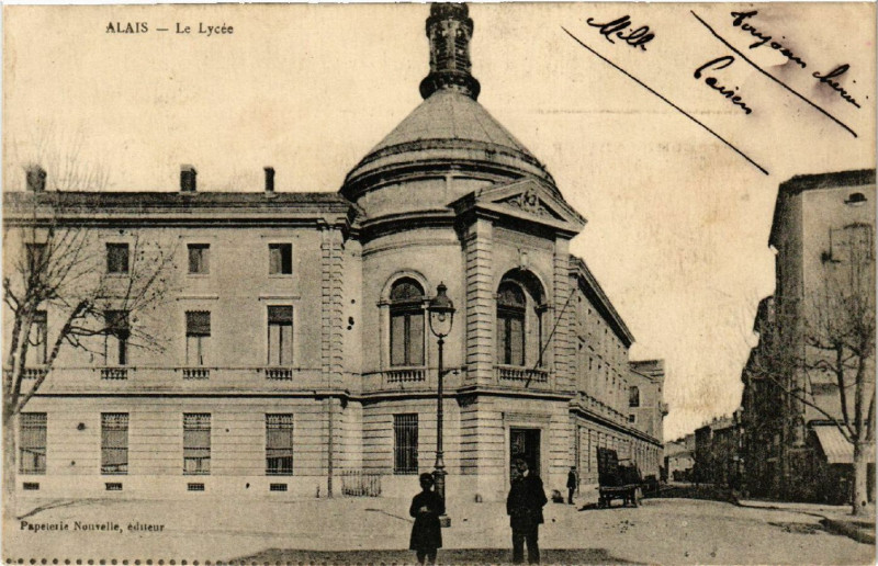 Carte postale ancienne Alais - Le Lycée
