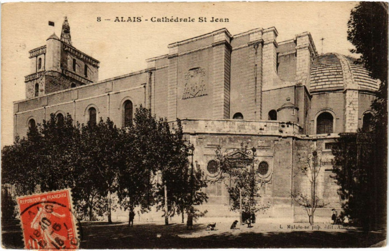Carte postale ancienne Alais - Cathédrale Saint-Jean