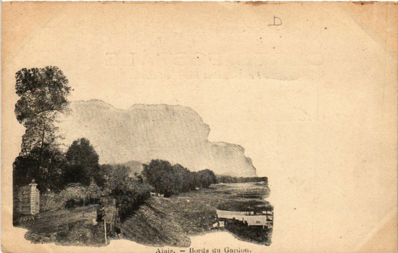 Carte postale ancienne Alais - Bords du Gardon