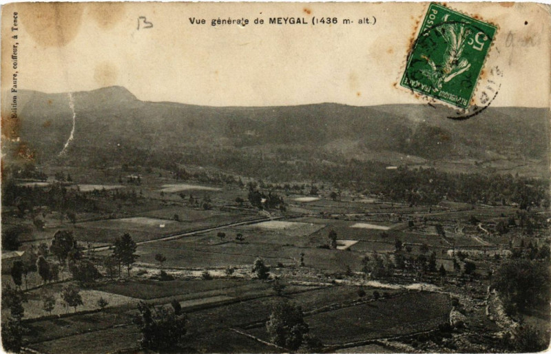 Carte postale ancienne Vue générale de Meygal (1436 m. alt.)