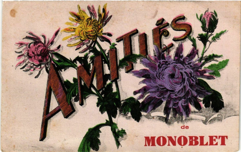 Carte postale ancienne Amitiés de Monoblet à Monoblet