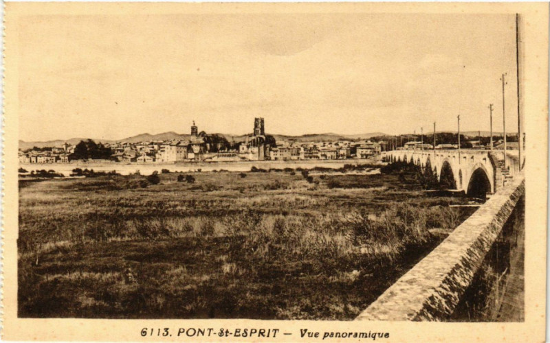 Carte postale ancienne Pont-Saint-Esprit - Vue panoramique à Pont-Saint-Esprit