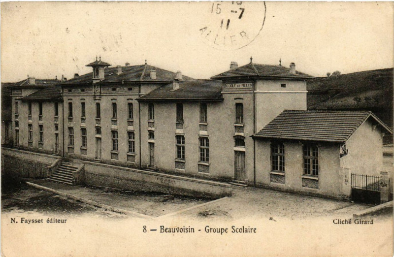 CPA 30 Beauvoisin - Carte Photo Souvenir Inauguration Du Groupe Scolaire 1904, Gard