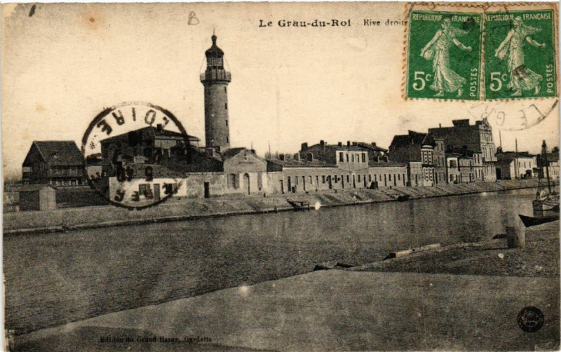 Carte postale ancienne Le Grau-du-Roi - Rive droite au Grau-du-Roi