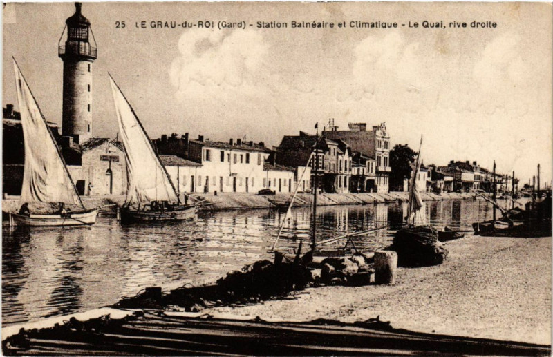 Carte postale ancienne Le Grau-du-Roi - Station Balnéaire et Climatique - Le Quai.. au Grau-du-Roi