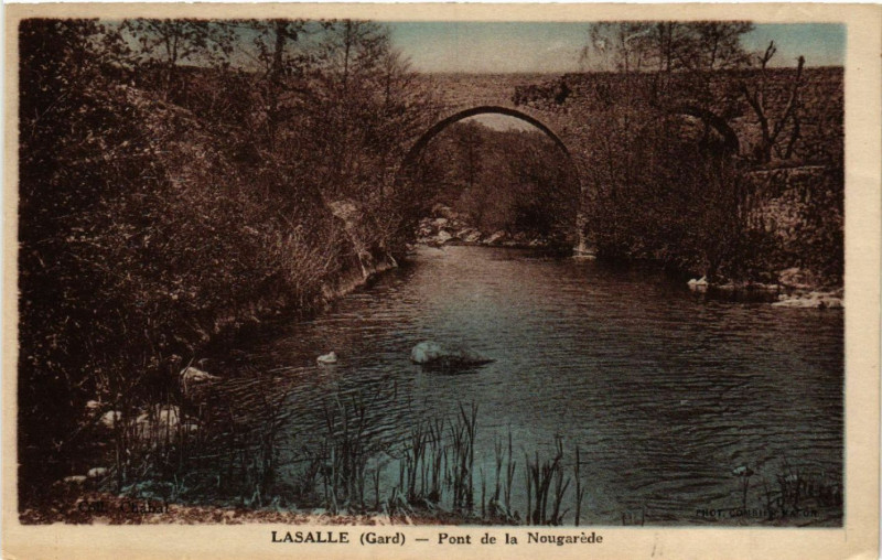 Carte postale ancienne Lasalle - Pont de la Nougaréde à Lasalle