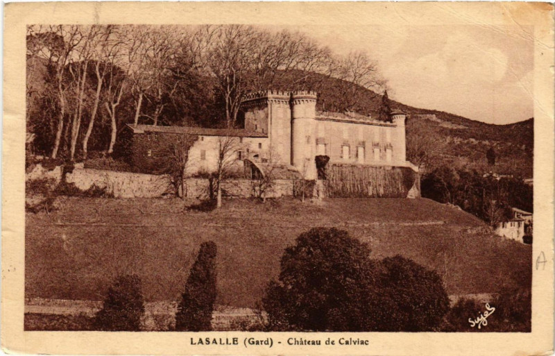 Carte postale ancienne Lasalle - Chateau de Calviac à Lasalle