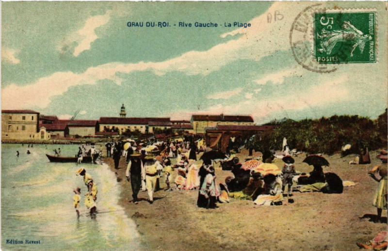 Carte postale ancienne Grau-du-Roi - Rive Gauche - La Plage