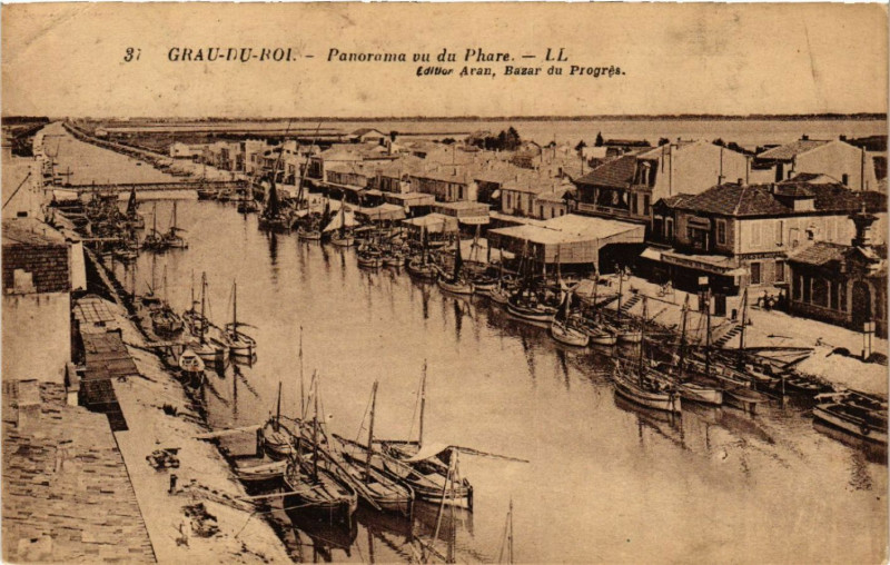 Carte postale ancienne Grau-du-Roi - Panorama vu du Phare