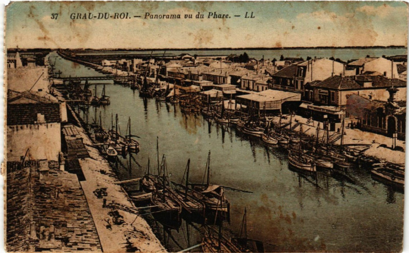 Carte postale ancienne Grau-du-Roi - Panorama vu du Phare